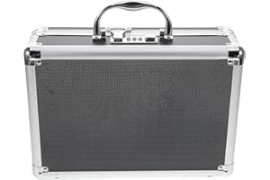 KICHOUSE Aluminum Alloy Tool Box with Coded Lock, Small Portable Hard Case with Handle, Multi-layer Foam