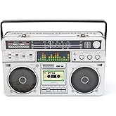 Suck UK Metal Lunch Box - Radio Lunchbox - Boom Box - Tin Lunchbox - Retro Cool Boxes For Adult - Lunch & Snack Boxes For Kids - Novelty Storage Tin With Handle - Funky Old School - 80s Vintage Style