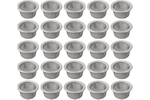 20 Pcs Stainless Steel Pipe Screen Filters, Metal Mesh Bowl Screens with Concave Design, Rust-Resistant, 16x12x8mm, Silver