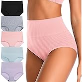 Asbestt Womens Underwear Full Coverage Panties for Ladies Soft Breathable Cotton Briefs High Waisted Hipster