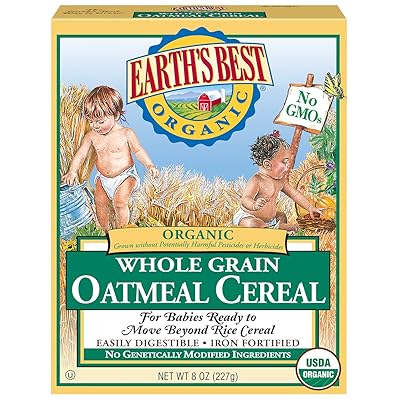 Earth's Best Organic Whole Grain Oatmeal Cereal, 8 Ounce