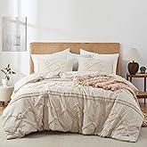 Oli Anderson Queen Comforter Set, 3 Pieces Boho Comforter Geometric Tufted Bedding Comforter Sets, Soft Fluffy Comforter with 2 Pillowcases (Oatmeal, Queen)