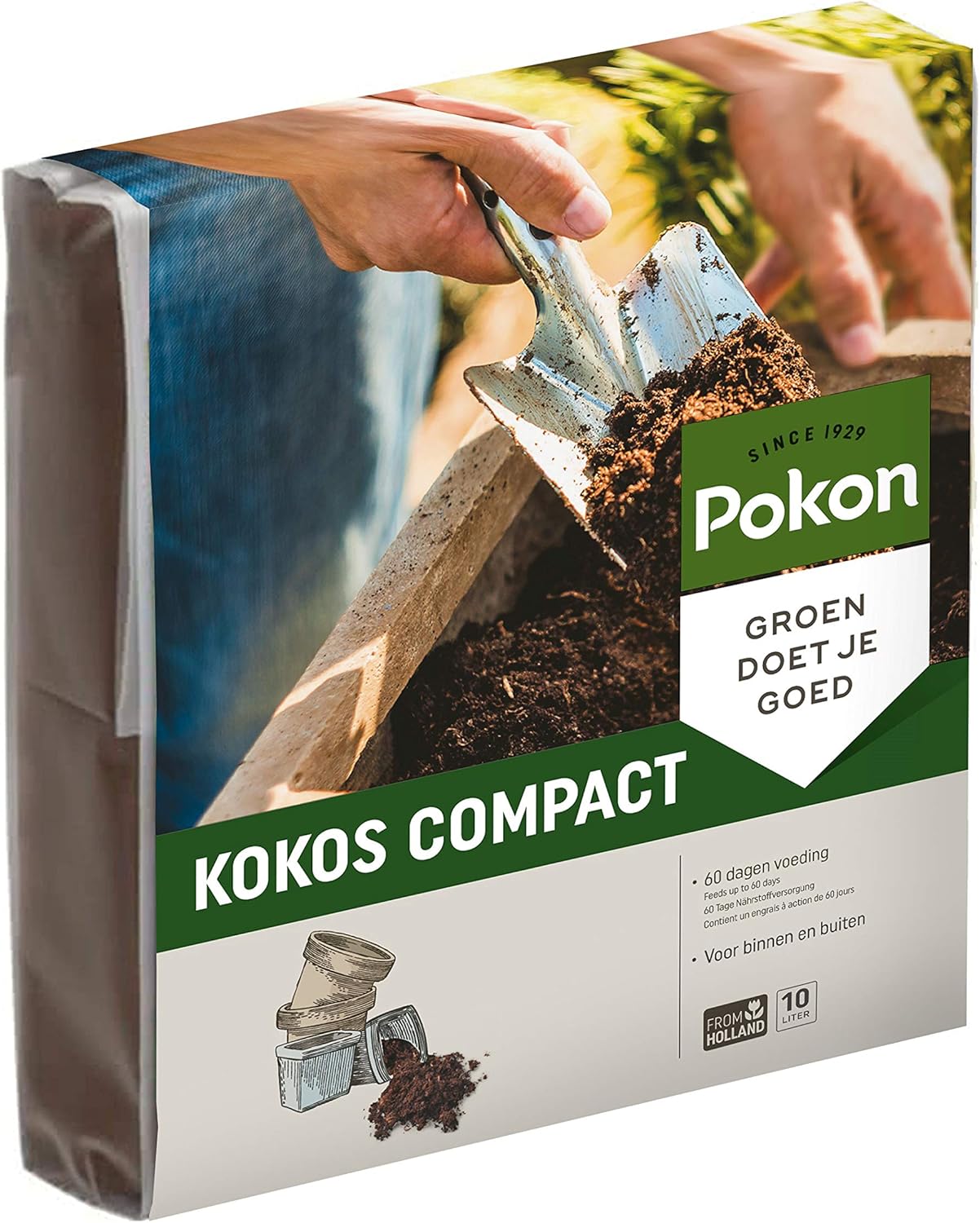 Pokon Kompakte Pflanzerde, kompakte Blumenerde aus Kokofaster für Balkon und Garten, 2 Monate vorgedüngt, 10 L