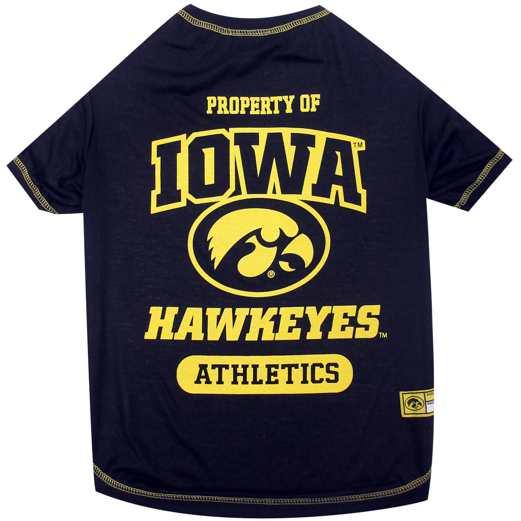 Pets First Collegiate IOWA HAWKEYES Dog T-Shirt, Large. - Licensed Shirt for Pets Team Colored with Team Logos.- Premium Stretchable Materials for the Comfrot of your Dog & Cat.