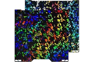 HIKUDIY 355x346mm PEF+PEY Build Plate for Bambu Lab H2S/H2D, Rainbow Confetti PEF+Galaxy PEY Spring Steel Plate Print Bed Hea