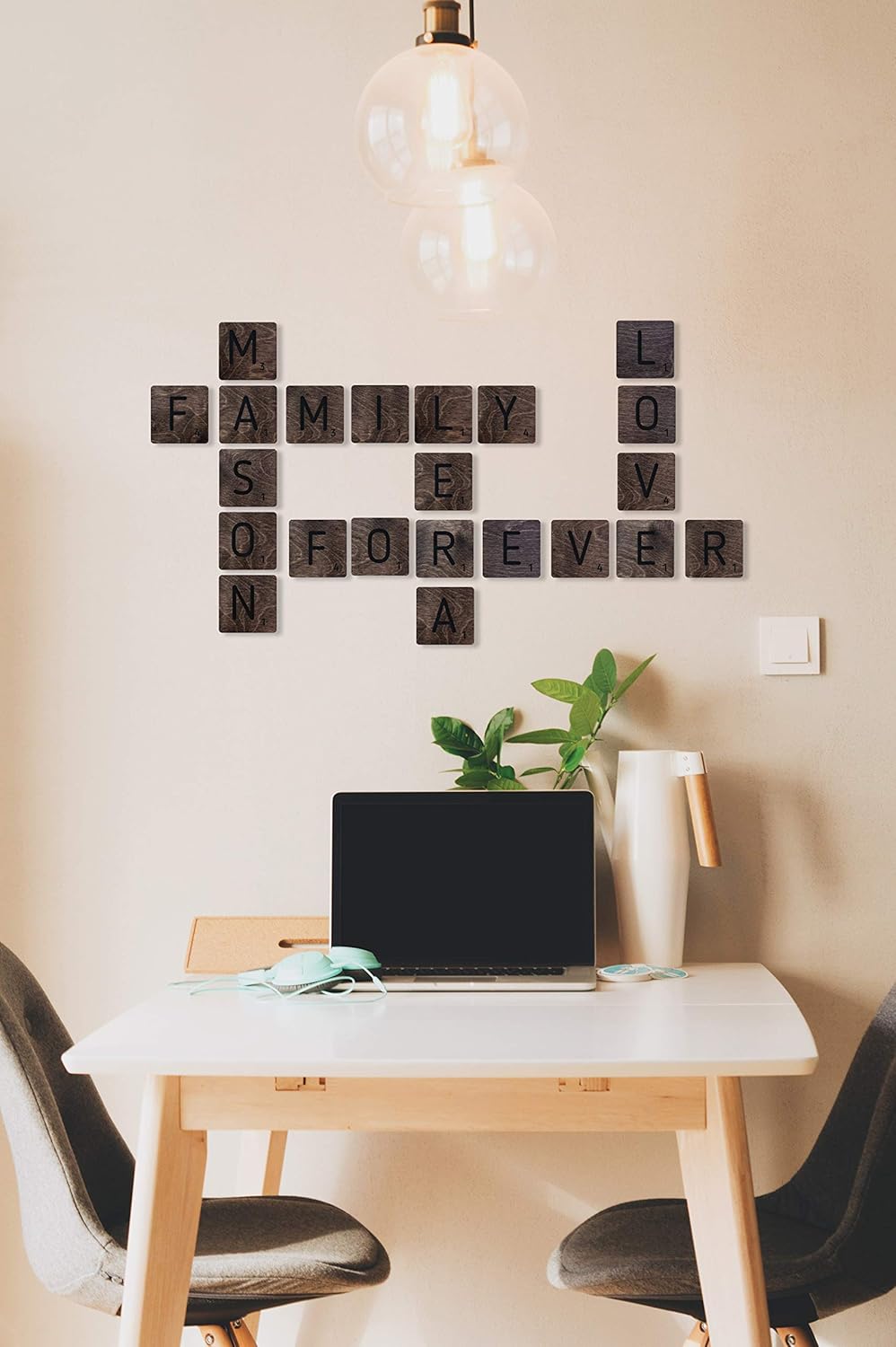 Amazon Com Home Decor Wall Large Scrabble Tiles Letters Wood Wall