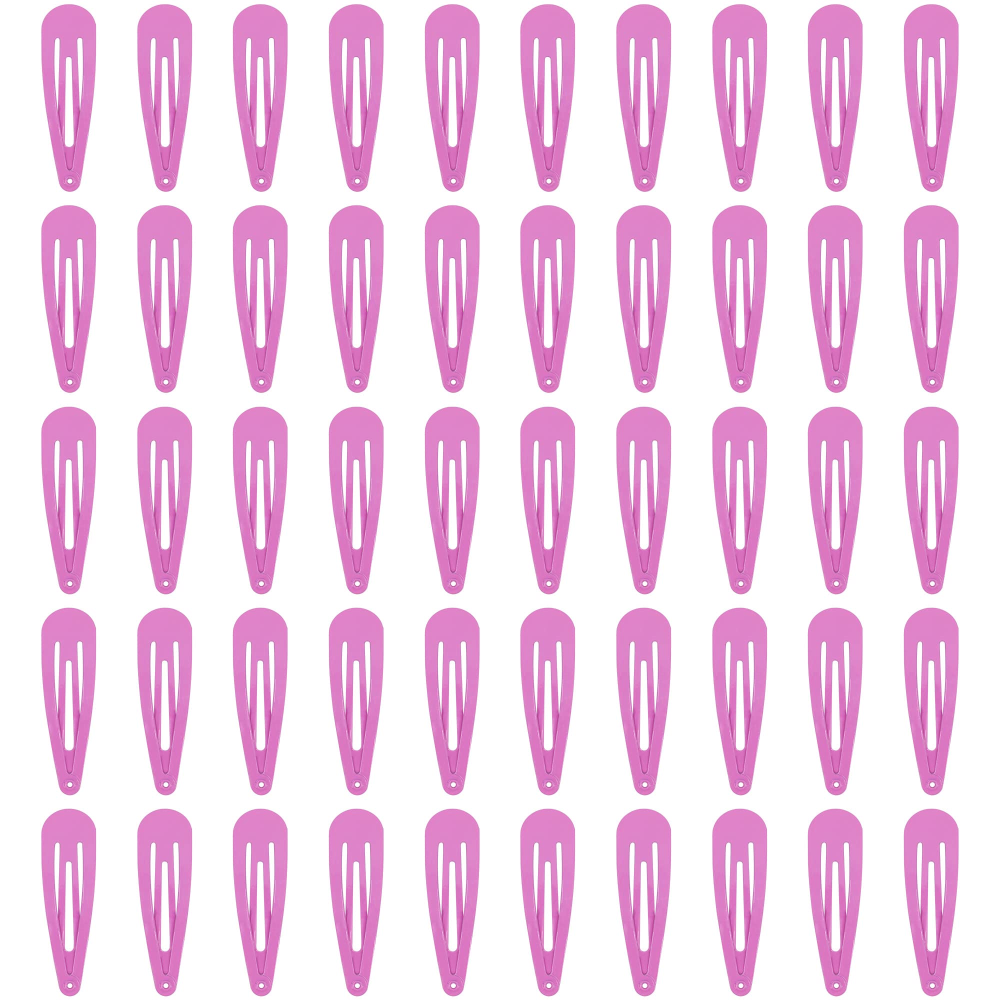 Time to Sparkle Snap Hair Clips for Women Girls, 100 Pcs 5cm / 2 Inch Long No Slip Metal Hair Clips Snap Hair Barrettes Hairpins for Thick Hair -Purple Pink