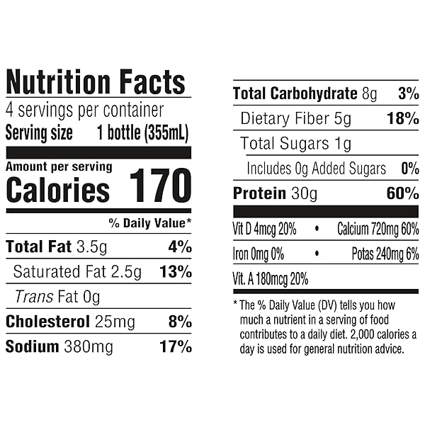 OIKOS PROTEIN SHAKE, SALTED CARAMEL, 30G HIGH PROTEIN DRINKS, SHELF STABLE, READY TO DRINK, 5G PREBIOTIC FIBER, 12 FL OZ BOTTLE, 4 COUNT​