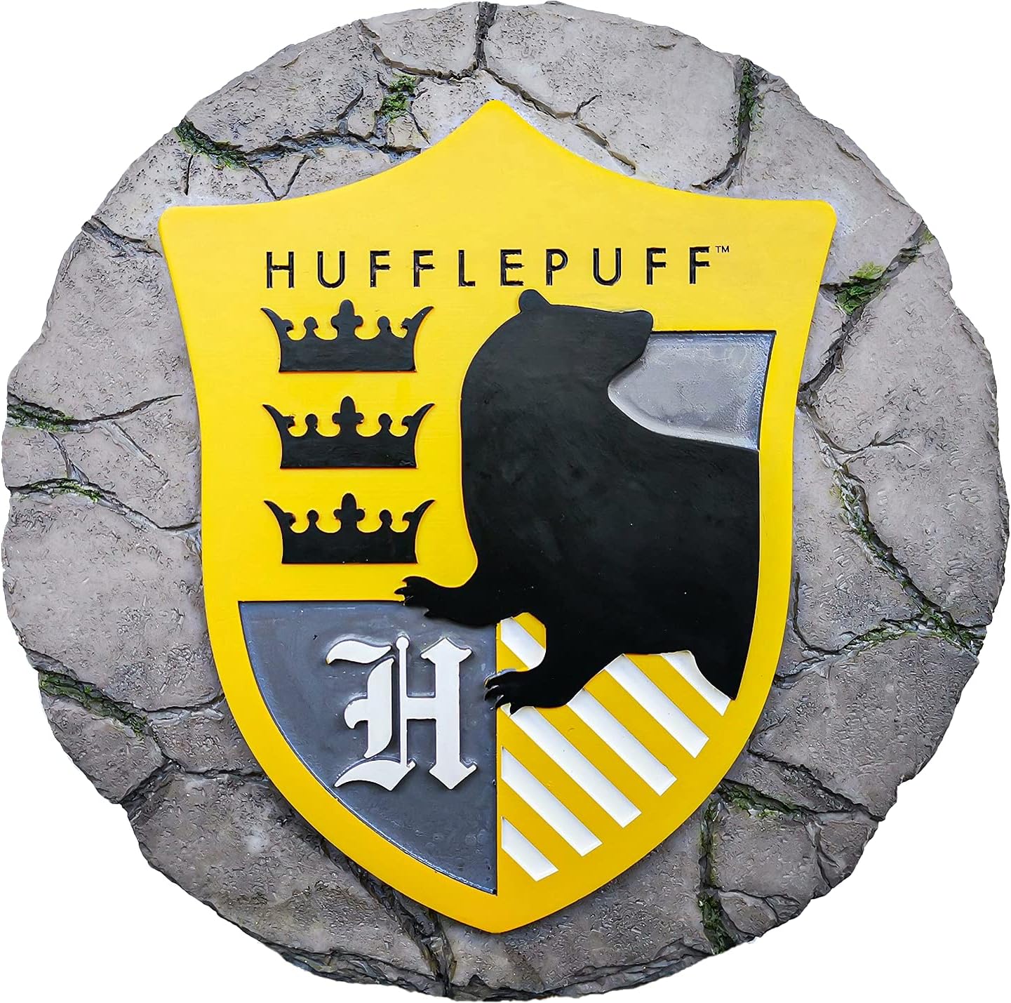 Hardscaping Materials - Spoontiques - Garden Décor - Harry Potter Hufflepuff Stepping Stone - Decorative Stone for Garden