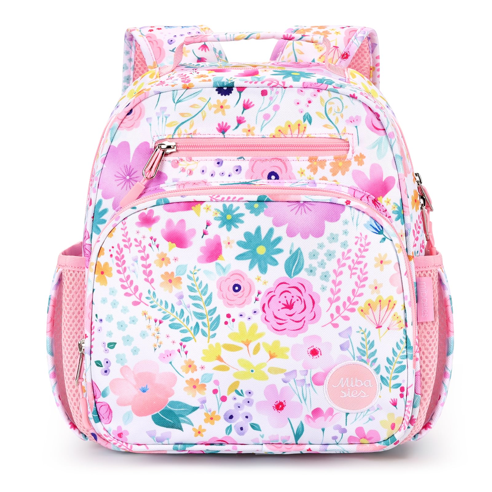 mibasies Toddler Backpack for Girls 2-4: Preschool Kindergarten Backpack - Cute Kids Backpacks for Girls - Flower Pink