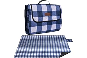 ALLBFENG Extra Large Picnic Blanket 80''x 80'' Waterproof Foldable Picnic Mat for Beach, 5-Layer Outdoor Blanket for 6 to 8 Adults,Camping Grass Lawn Park Accessories Couple Park Wedding Registry(Navy Blue)