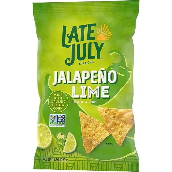 LATE JULY SNACKS JALAPENO LIME TORTILLA CHIPS, 7.8 OZ BAG
