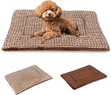 BVAGSS Reversible Dog Bed Mat 60x45cm Memory Foam Crate Pad Brown