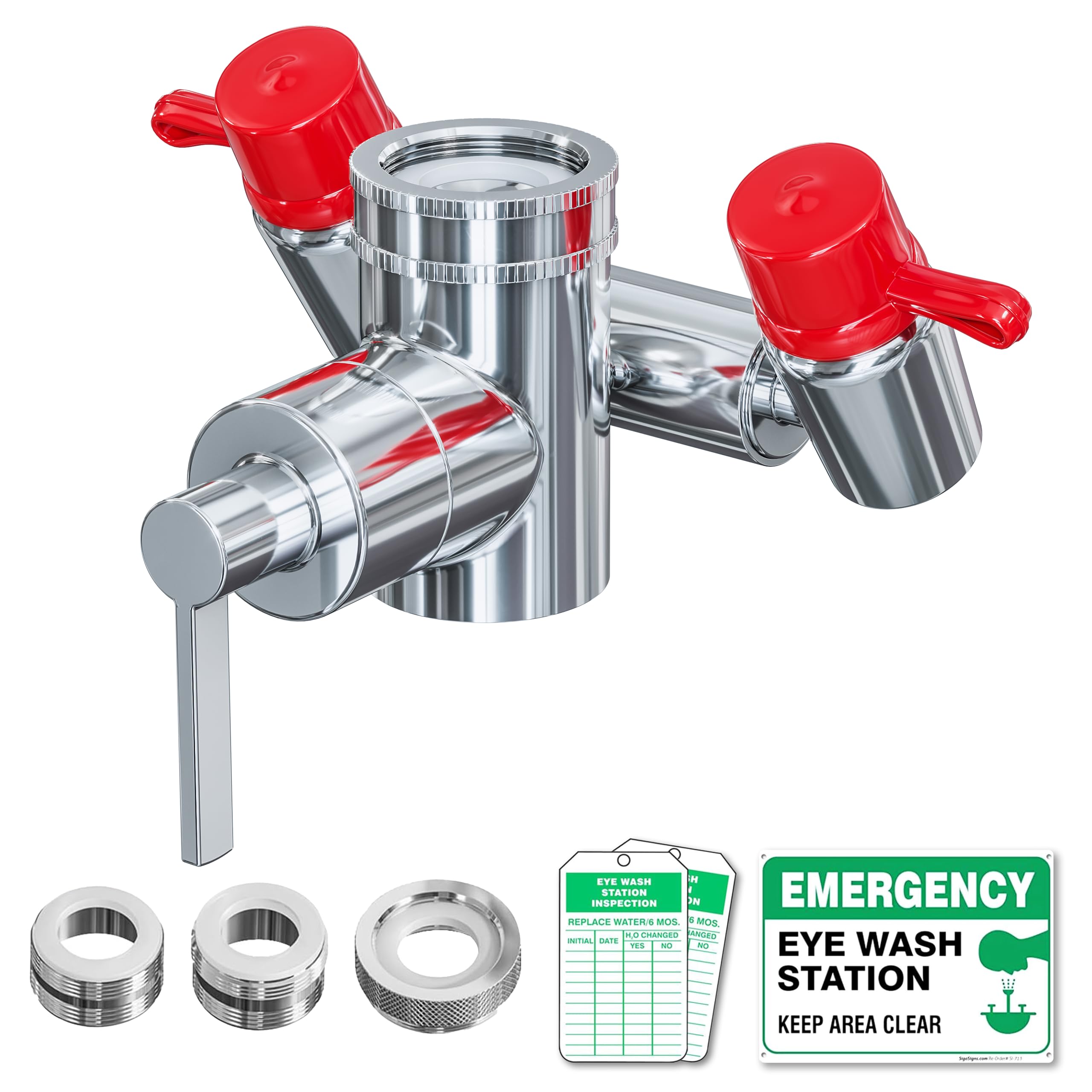 Skywin Eye Wash Kit Faucet Mounted Emergency Eye Wash Station Sink