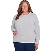 Alfred Dunner Classic Crew Neck Chenille Pullover Sweater