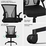 Yaheetech Ergonomic Mesh Office Chair with Flip-Up Armrests Black view 7