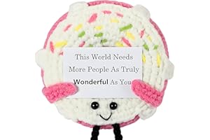 RQWZBCHX Positive Donut Gifts - Emotional Inspirational Support Cute Handmade Crochet Donut for Women Kids Friends Motivational Presents (This World Needs More People As Turly Wonderful As You)