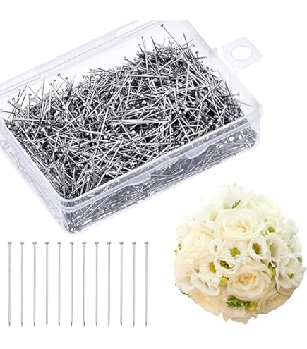 20 Chrome Prism Pins With Head - 1 Inch Long, Brass (306JB)