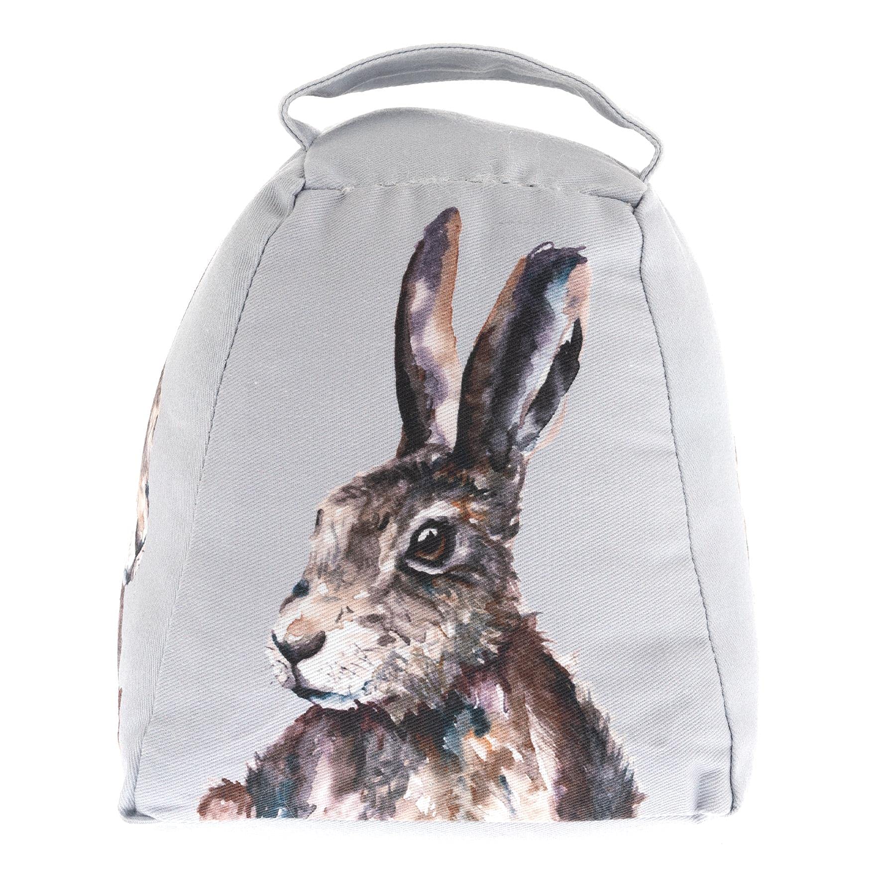 Meg Hawkins Hare Design Grey Fabric Doorstop
