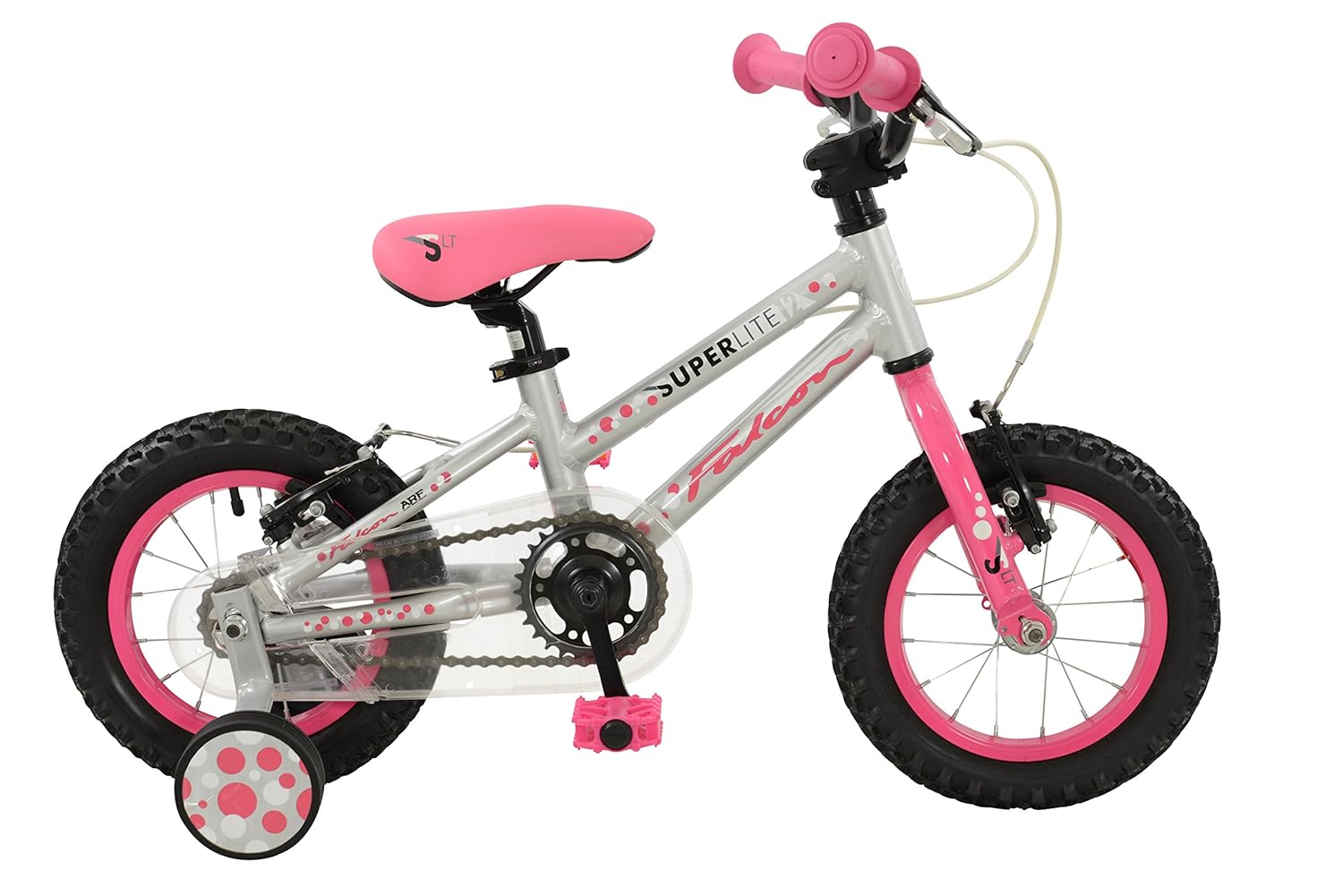 Falcon Bikesピンク シルバー12インチ12 Inchピンク シルバー Girl B01lykkpaj Superlite 子ども用自転車 入荷中