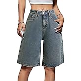 EMMIOL Women Jorts Baggy Jeans Jorts Outfits Mid-Low Waisted Denim Y2K Shorts Summer Hot Short Pants Streetwear