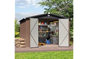 SANNWSG Metal Storage Shed,10x12 Outdoor Storage Building,Large Backyard Sheds with Lockable Door,Waterproof Outside Storage Shed
