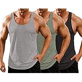 COOFANDY Men's 3 Pack Gym Tank Tops Y-Back Workout Muscle Tee Training Bodybuilding Fitness Sleeveless T Shirts