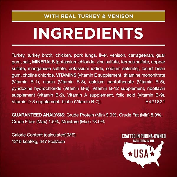 PURINA ONE TRUE INSTINCT CLASSIC GROUND GRAIN-FREE FORMULAS WITH REAL TURKEY AND VENISON, AND WITH REAL CHICKEN AND DUCK HIGH PROTEIN WET DOG FOOD VARIETY PACK – (PACK OF 6) 13 OZ. CANS