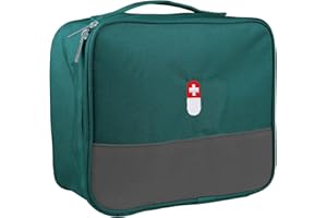 WUIIL PKQP First Aid Bag, Empty Medical Supplies Organizer Bag Portable Trauma Kit for Home Office Kitchen Traveling Hiking Camping Backpacking Cycling, Green