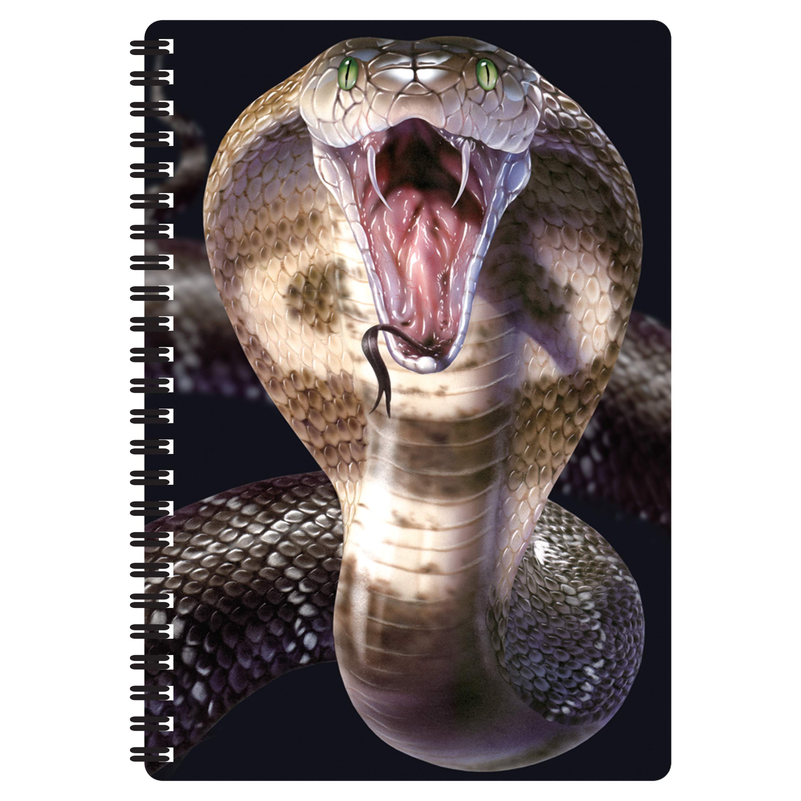 3D LiveLife A5 Notebook - Cobra from Deluxebase. Spiral Bound Lined Notebook with 80 Recycled Pages, 3D Snake Notebooks for Work, Gifts and School Supplies, (21 x 14.5 cm).