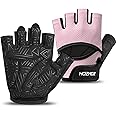 HOZMOZ Ventilated Weight Lifting Gloves, Thick Padded Gym Gloves for Women Men, Workout Gloves with Full Palm Protection & Grip & Shock Absorption Fitness Training Exercise Gloves
