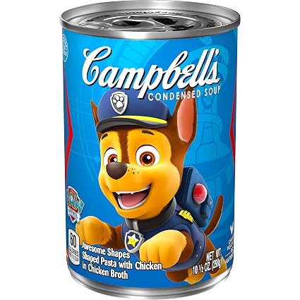 Campbell's healthy kids sponge bob square pants shaped pasta with chicken broth condensed soup (051000186485)