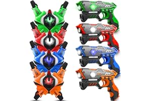 Stlloys Laser Tag: Laser Tag Guns Set of 4 with Vests, Infrared Lazer Tag Game, Laser Tag Set 4 Player for Kids Adults, Toys for Kids Ages 6 7 8 9 10 11 12+ Year Old Boy Christmas Birthday Gift