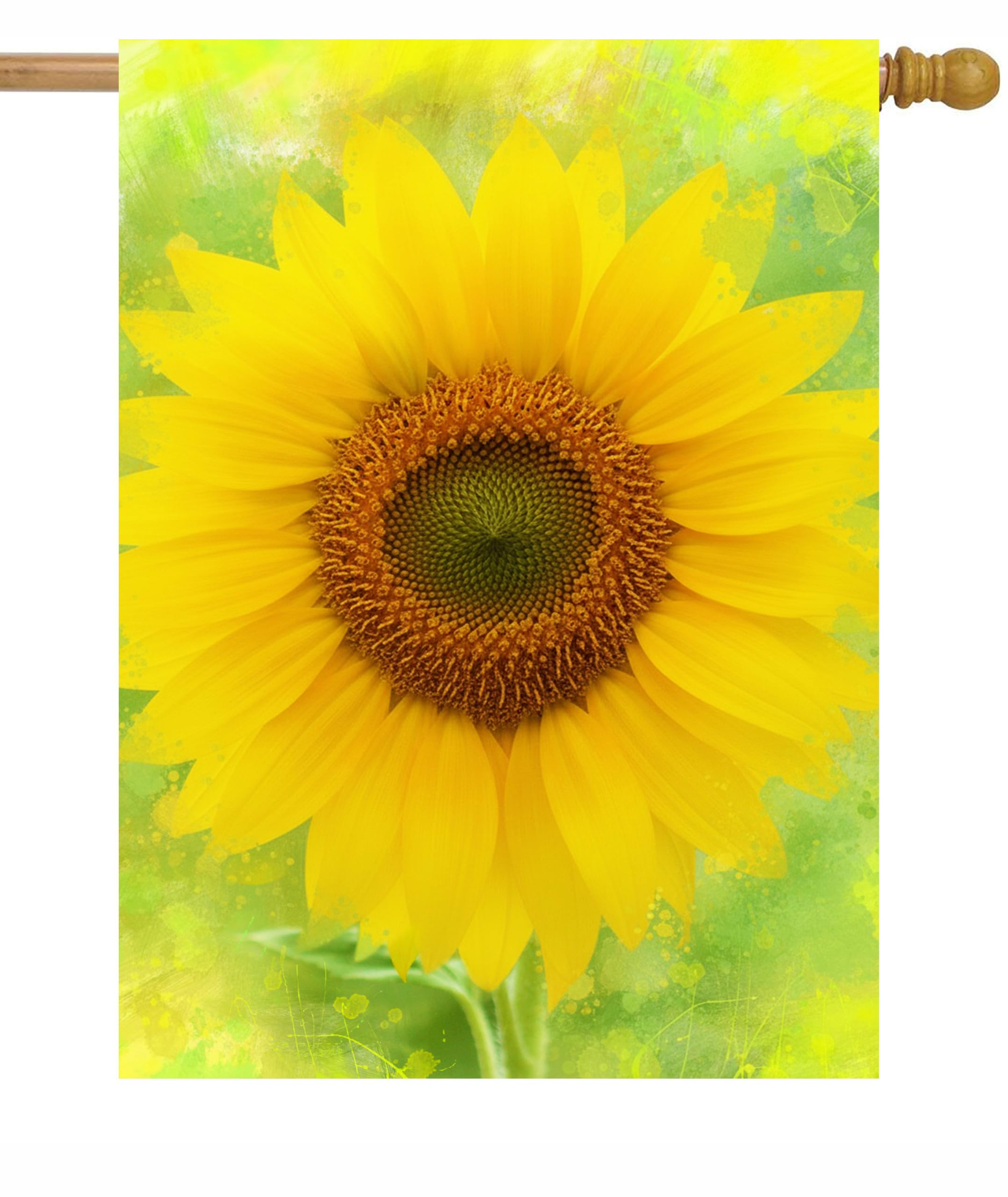 Pickako Watercolor Seasonal Sunflower Flowers Summer Spring Agriculture Landscape House Flag 28 x 40 Inch, Double Sided Large Garden Yard Welcome Flags Banners for Home Lawn Patio Outdoor Decor