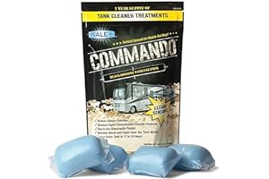 Walex Commando RV Black Holding Tank & Sensor Cleaner - Eliminates Waste & Paper Buildup, Restores Sensor Function, Lubricates Valves & Seals, Advanced Enzyme Formula; Dissolvable Packets, 4 Count