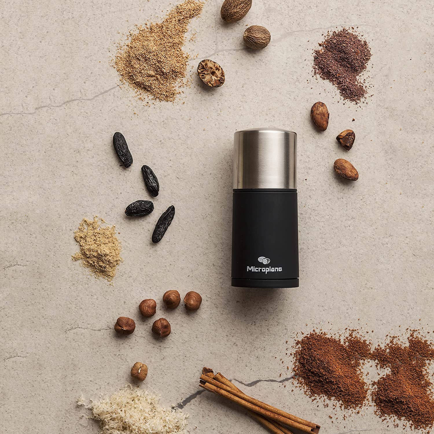 Microplane Spice Mill for Nutmeg Cinnamon Tonka Beans Microplane Spice Mill for Nutmeg Cinnamon Tonka Beans