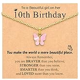 CXLDTE 10 Year Old Girl Birthday Gifts For 10 + Girls Birthday Gift Ideas Trendy Stuff Present 10Th Happy Birthday Decorations For Butterfly Necklace Jewelry Favors