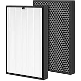 Harebery 2-Pack APF-45F Replacement Filters, Compatible with IRIS USA WOOZOO APF-45 Purifiers, 3-in-1 Filtration