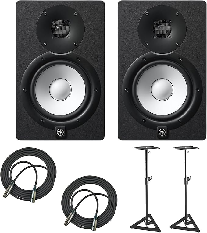 Amazon.com: Yamaha HS7 100-Watt Series Monitor (Black, 2-Pack) Bundle with 1-Pair of Adjustable 