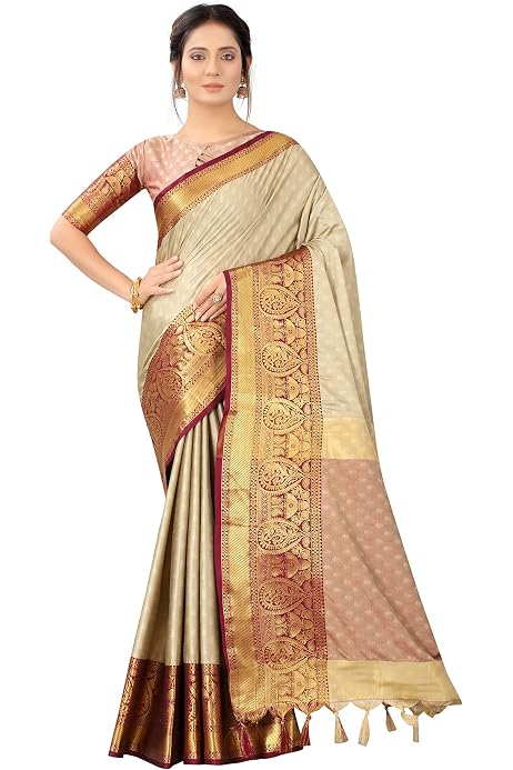 Amazon.com: MOHIT CREATIONS Traditional Pure Cotton Silk Saree With Unstitched  Blouse (Blue) : Clothing, Shoes u0026 Jewelry