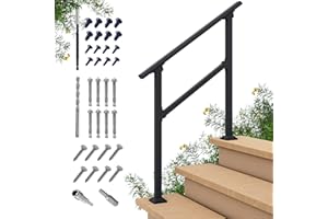 CHR CR Fence & Rail 2-3 Step Stair Handrail, for Indoor & Outdoor Installation, with 40" Top Rail, Perfect for Porch, Deck, and Balcony