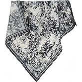 lovecarnation Silk-Wool Blend Square Scarf 26”x26” Softness Warmth Breathable Printed Style Headscarf