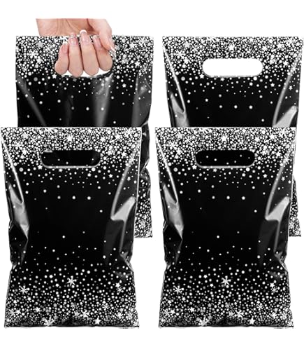 16-Pack Graduation Prom Goody Bags - Class Of 2025 Black & Silver Gift Bags For Senior Party