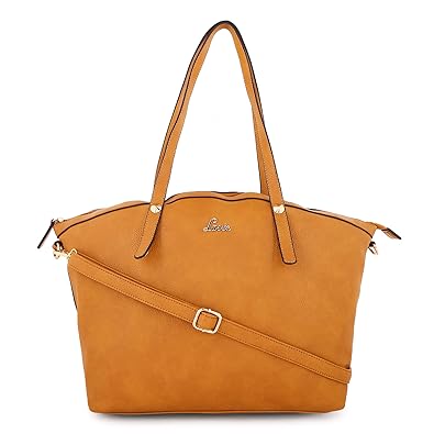 Lavie Womens Zipper Closure Satchel Handbag_Brown_Large