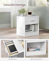 VASAGLE Bedside Tables 2 Pack End Tables with Drawer White LET819T14 view 4