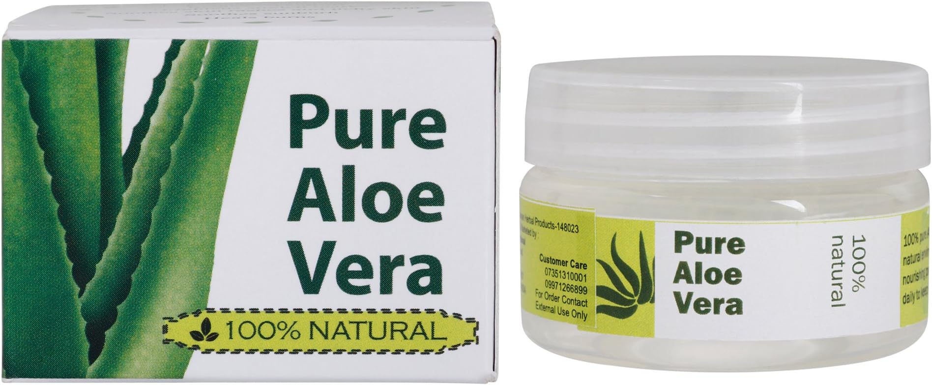 Gauri International 100% Natural Aloe Vera Gel for Acne, Scars, Glowing & Radiant Skin (Non-Toxic), Set of 2, 100ml each