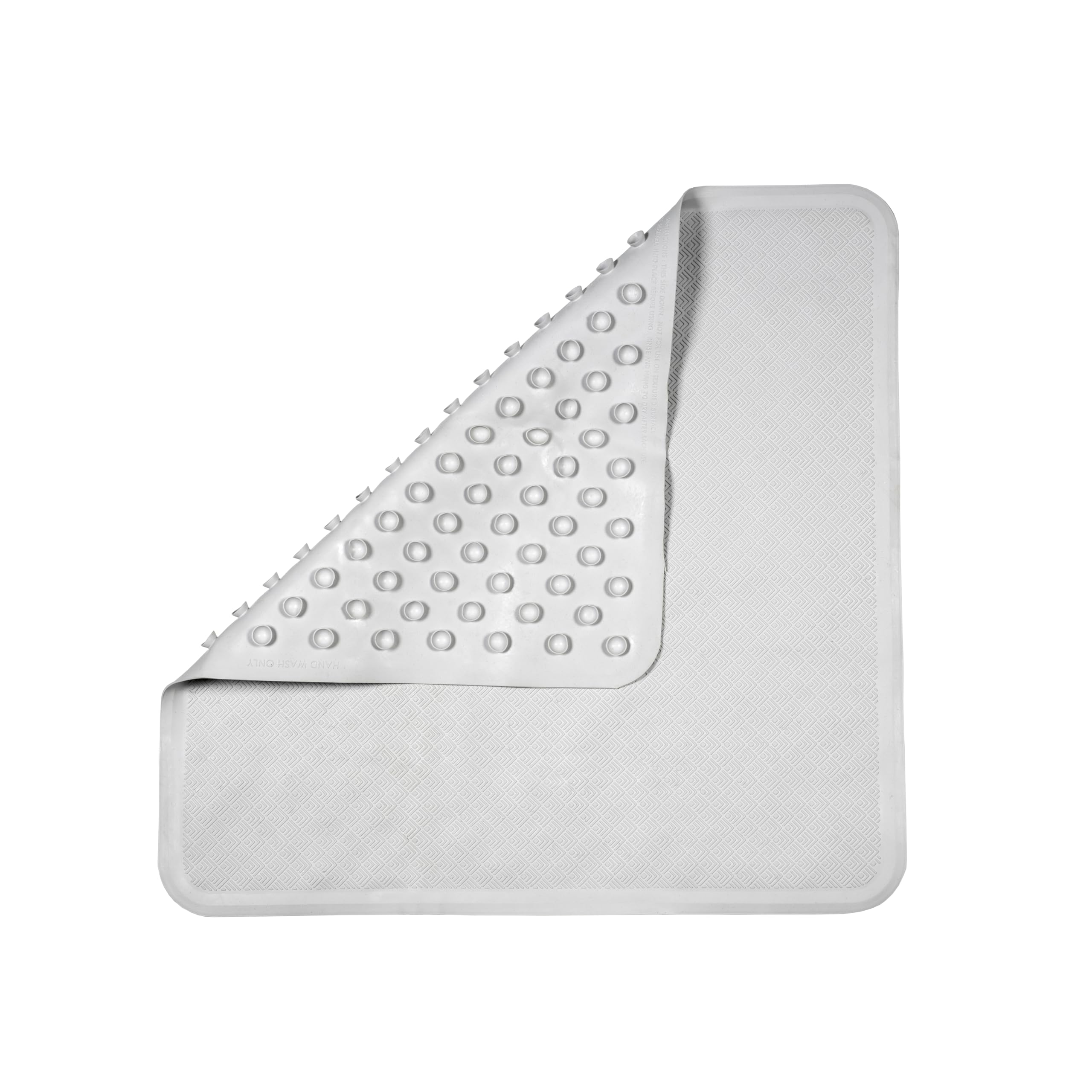 Croydex Rubagrip Square Shower Mat - Secure Grip Suction Cups for a Non Slip Shower Mat with Anti Mould and Anti-Bacterial Additive Made From Natural Rubber, 53x53cm