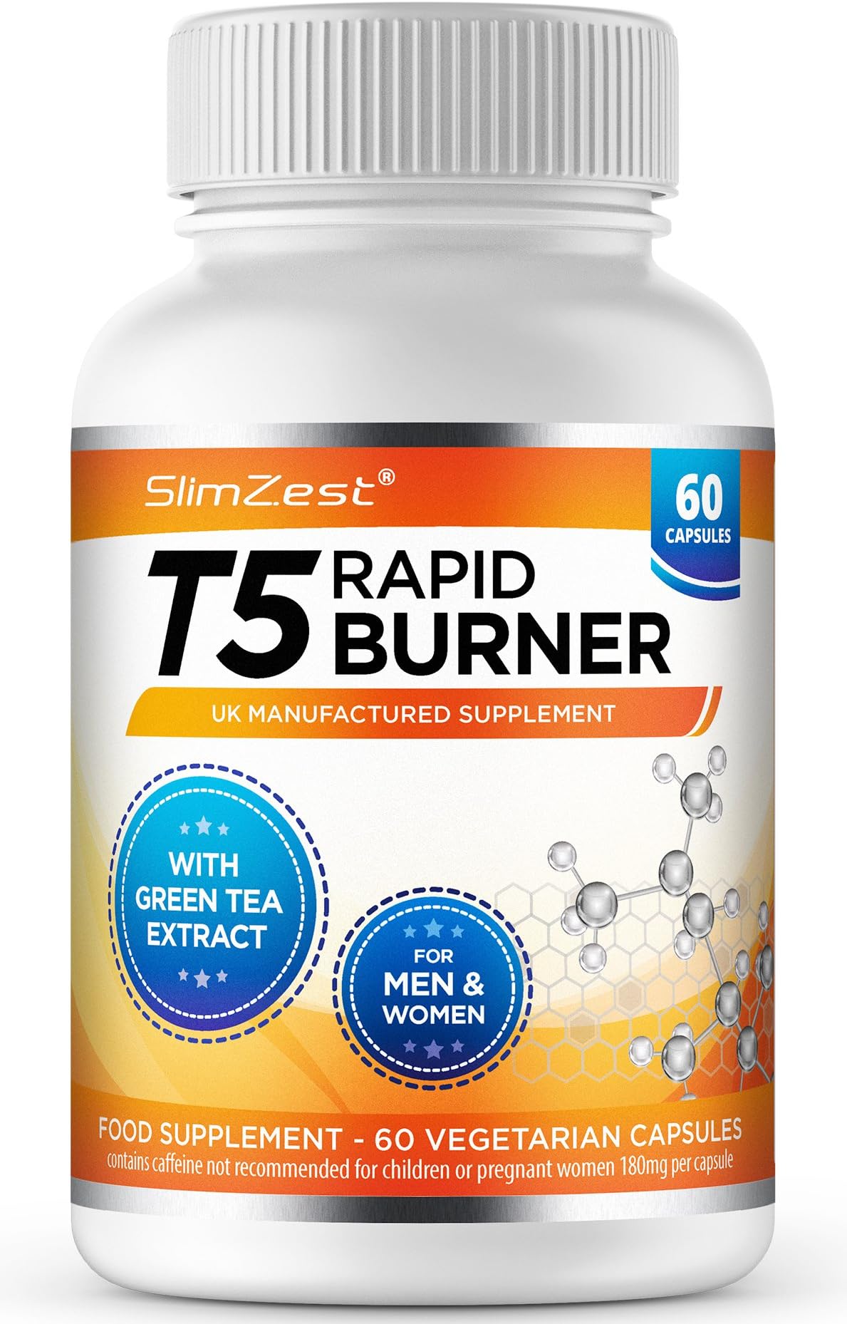 T5 Rapid Burners - Rapid Burner for Men & Women - 60 Vegetarian Capsules - UK Made - High Quality Safe & Legal - Metabolism Support - Trusted UK Brand