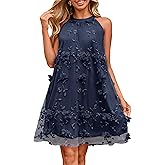 Simplee Women Halter Summer Dress Sleeveless Wedding Guest Tulle Mini Dress Flowy Party Cocktail Short Dresses 2026