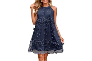 Simplee Women Halter Homecoming Dress 2025 Summer Wedding Guest Formal Mini Dress Flowy Cocktail Dresses